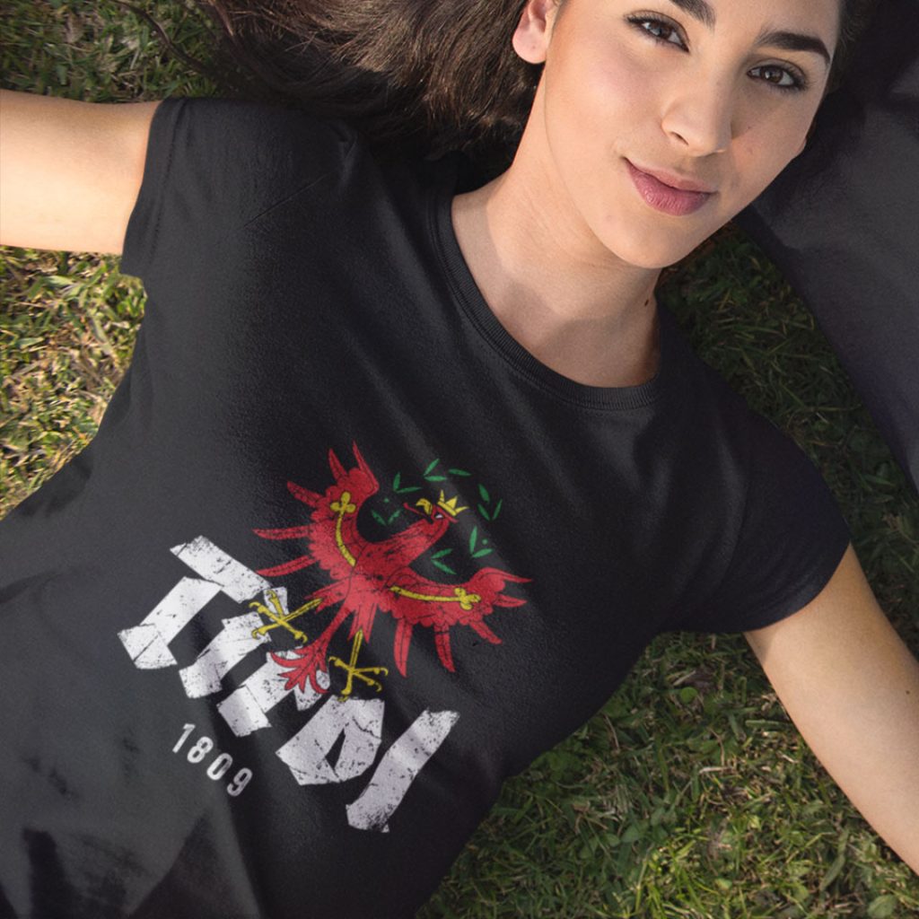 Tirol 1809 Schriftzug Adler Wappen T-Shirt